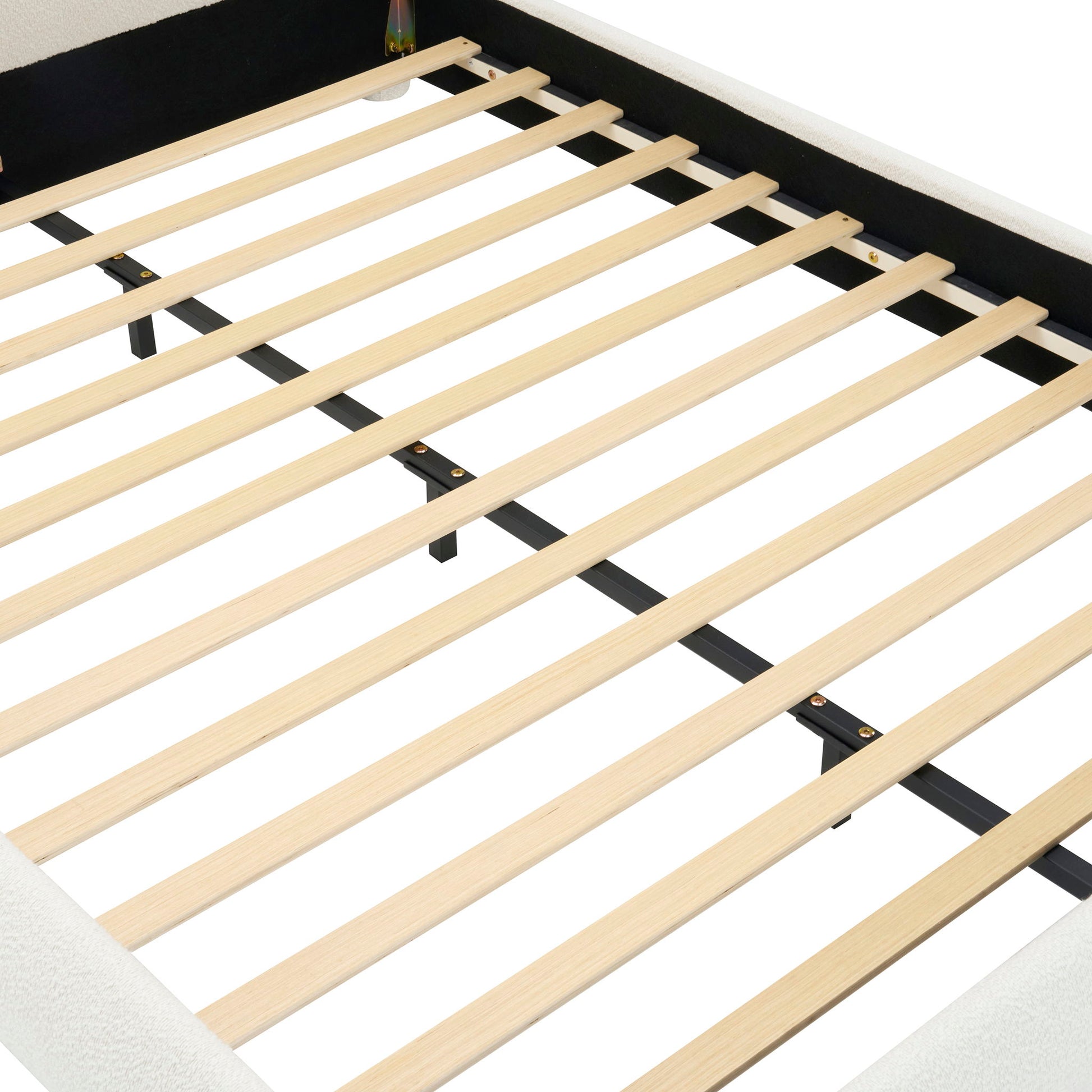 Upholstered Simple Modern Bedroom Bed With Curved Headboard - The Sleep Loft - Online Mattress Showroom NYC