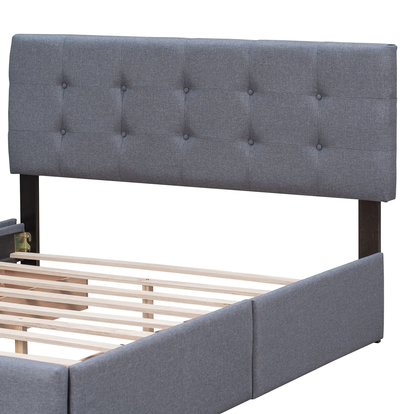 Upholstered Platform Bed With Classic Headboard And Drawers, No Box Spring Needed - The Sleep Loft - Online Mattress Showroom NYC