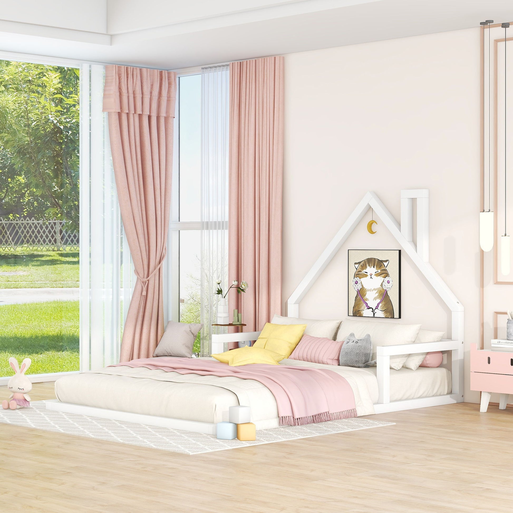 Elegant Floor Bed With House Shaped Headboard - The Sleep Loft - Online Mattress Showroom NYC