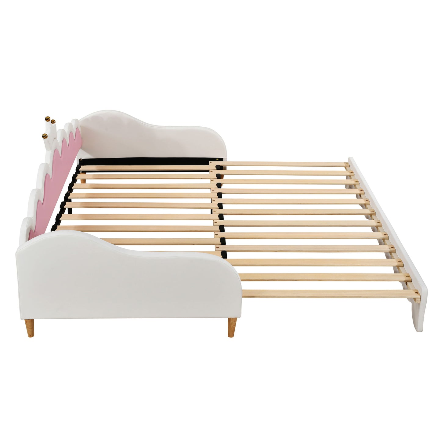 Extending Daybed With LED Lights, Modern Upholstered Princess Daybed With Crown Headboard - The Sleep Loft - Online Mattress Showroom NYC