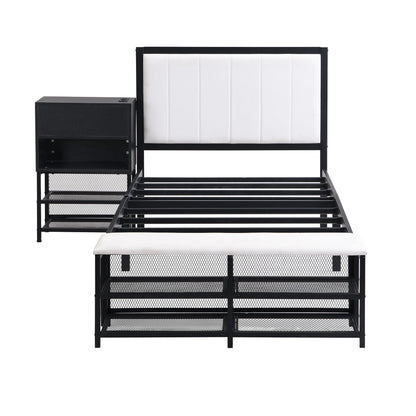 Platform Bed With 2 Tier Storage Shelves, Storage Cabinet - The Sleep Loft - Online Mattress Showroom NYC