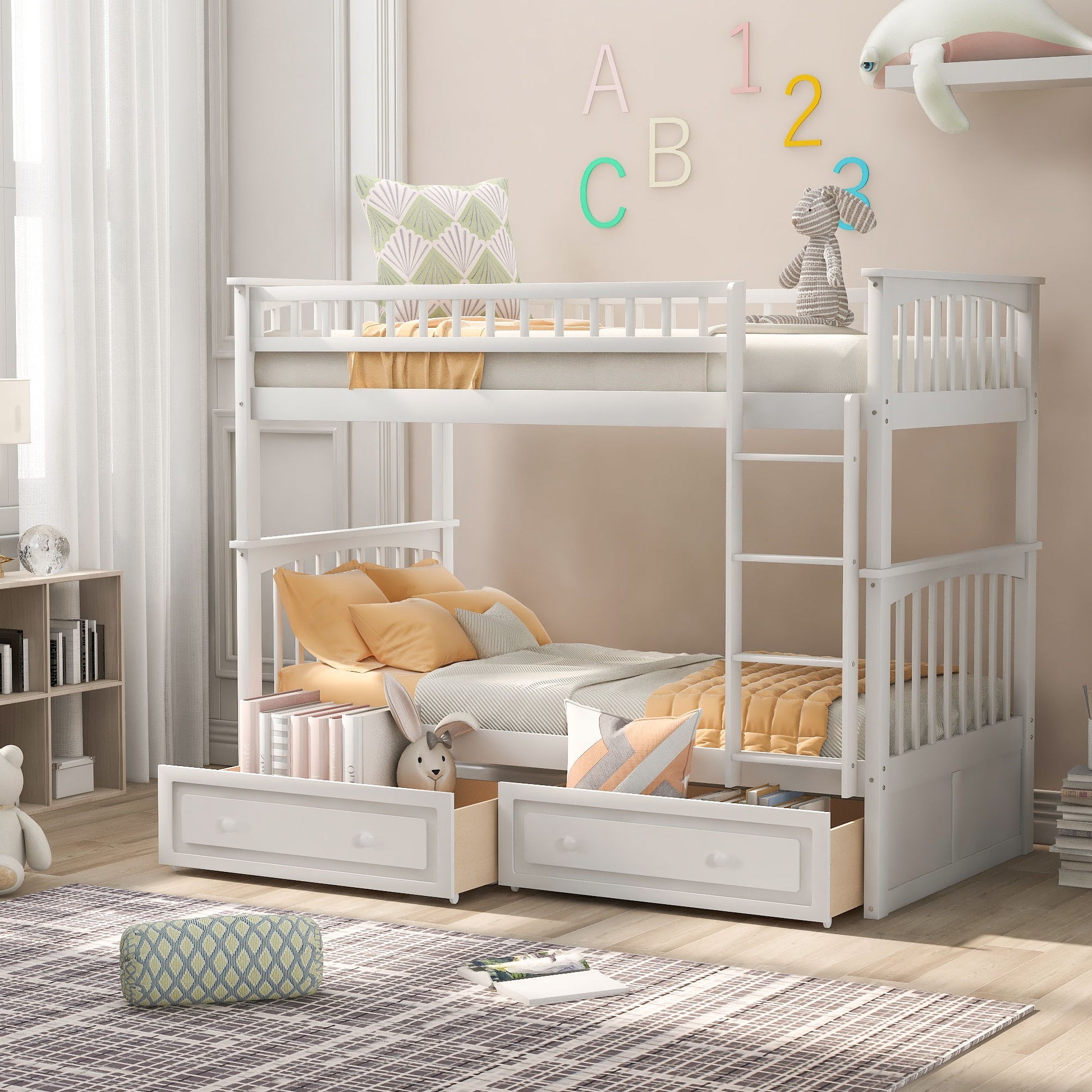 Twin Over Twin Bunk Bed With Drawers, Convertible Beds - The Sleep Loft - Online Mattress Showroom NYC