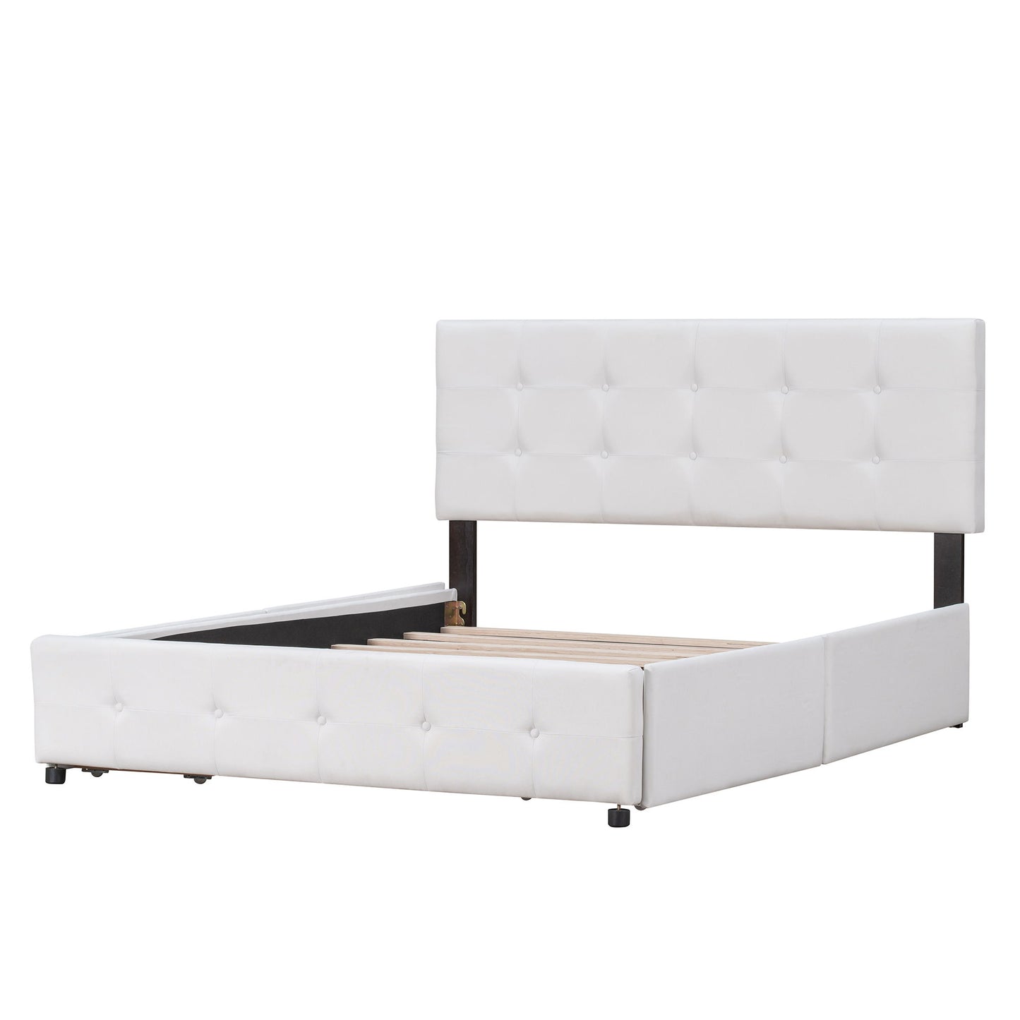 Upholstered Platform Bed With Classic Headboard And Drawers, No Box Spring Needed - The Sleep Loft - Online Mattress Showroom NYC