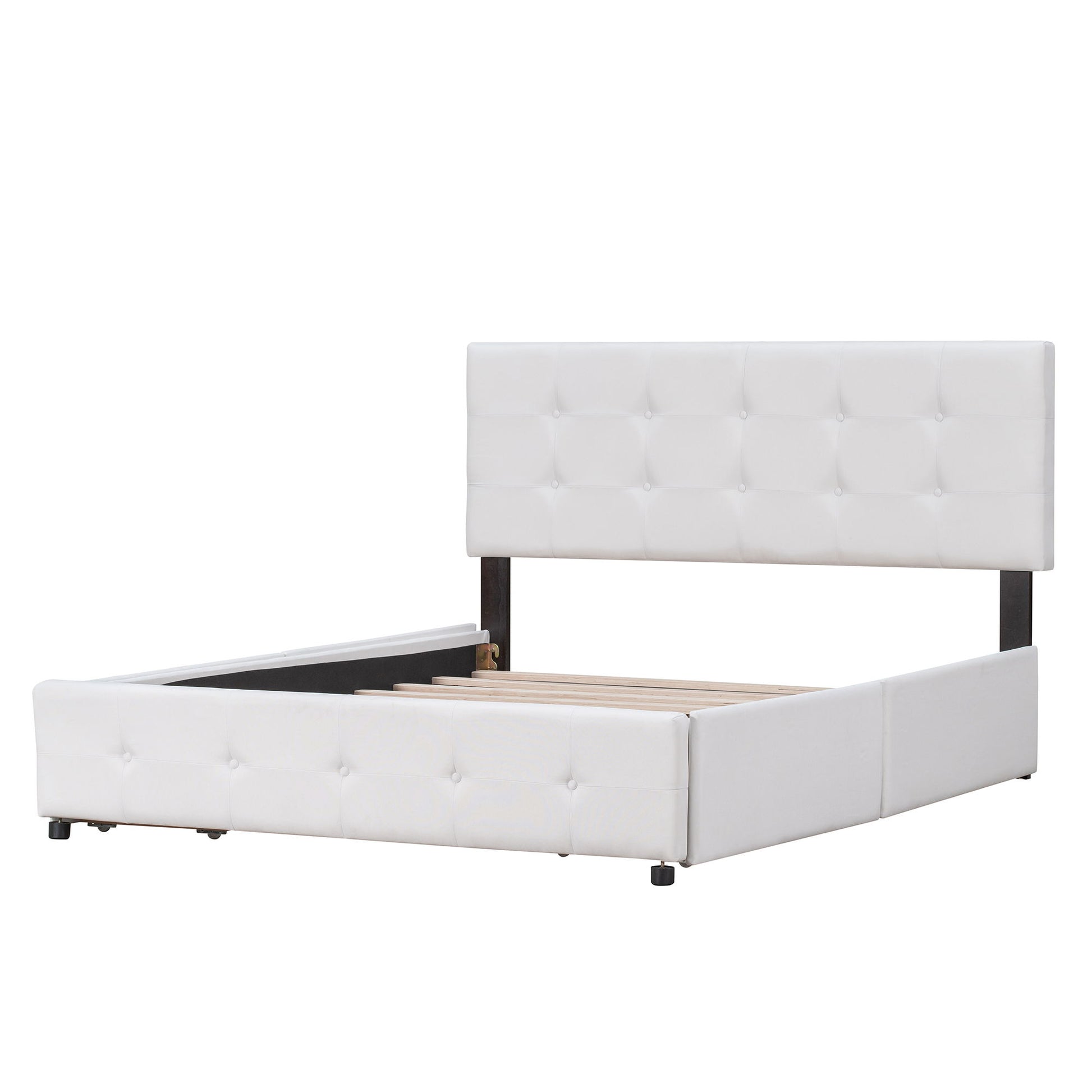 Upholstered Platform Bed With Classic Headboard And Drawers, No Box Spring Needed - The Sleep Loft - Online Mattress Showroom NYC