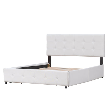 Upholstered Platform Bed With Classic Headboard And Drawers, No Box Spring Needed - The Sleep Loft - Online Mattress Showroom NYC