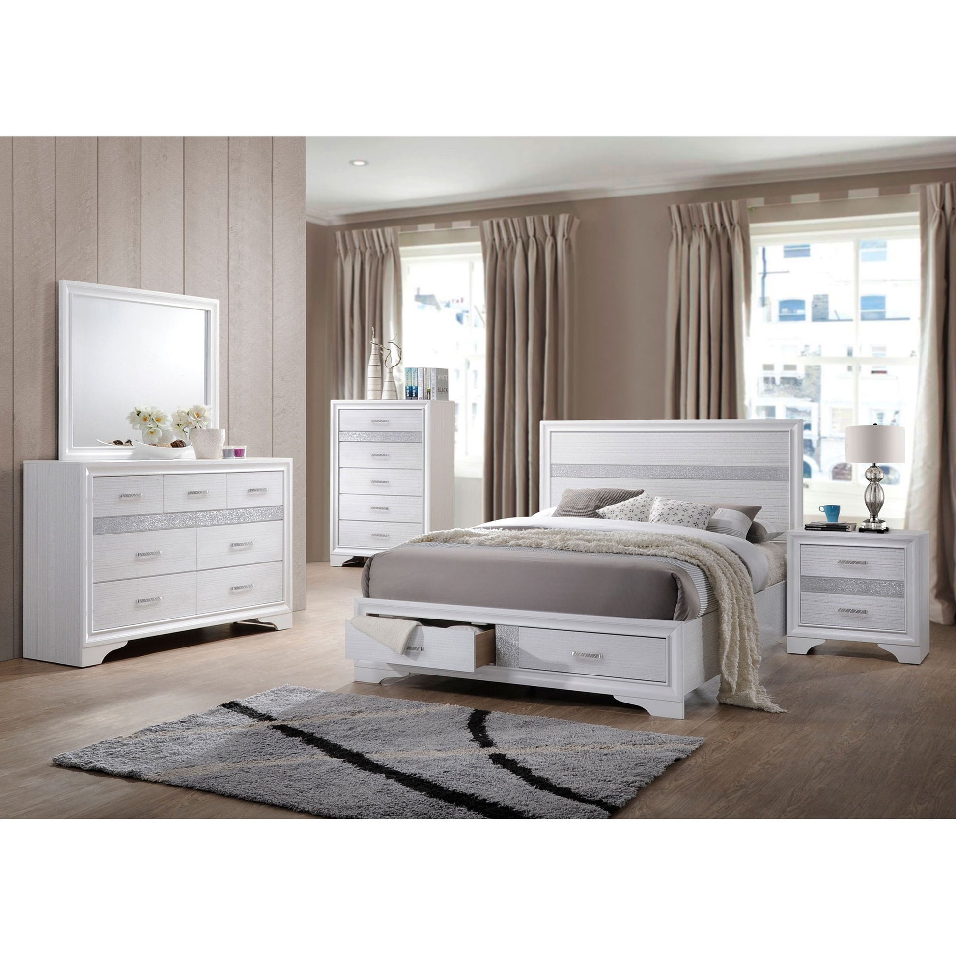 California King Storage Platform Bed With 2 Drawer - White - The Sleep Loft - Online Mattress Showroom NYC