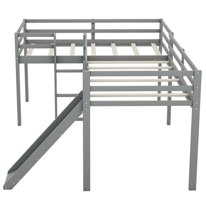 L Shaped Loft Bed With Ladder And Slide - The Sleep Loft - Online Mattress Showroom NYC