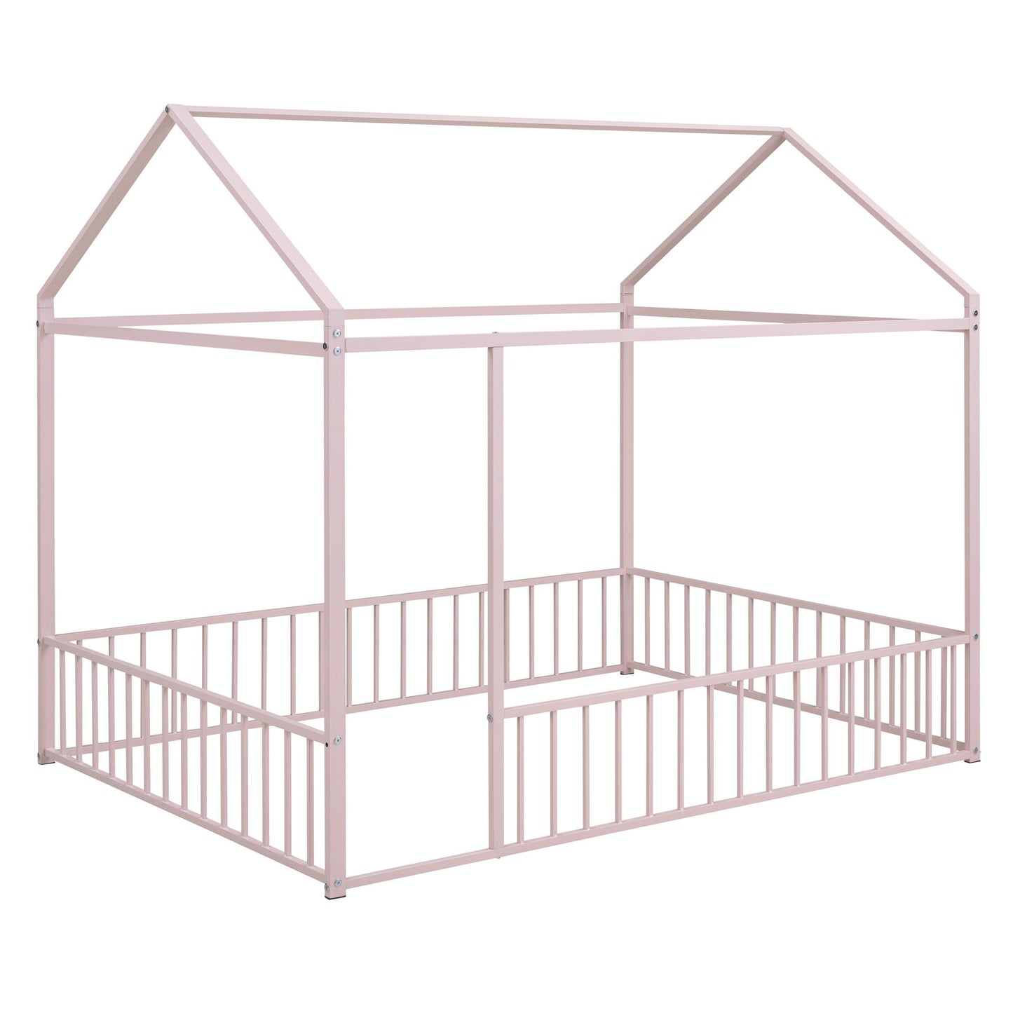 Metal Bed House Bed Frame With Fence - The Sleep Loft - Online Mattress Showroom NYC