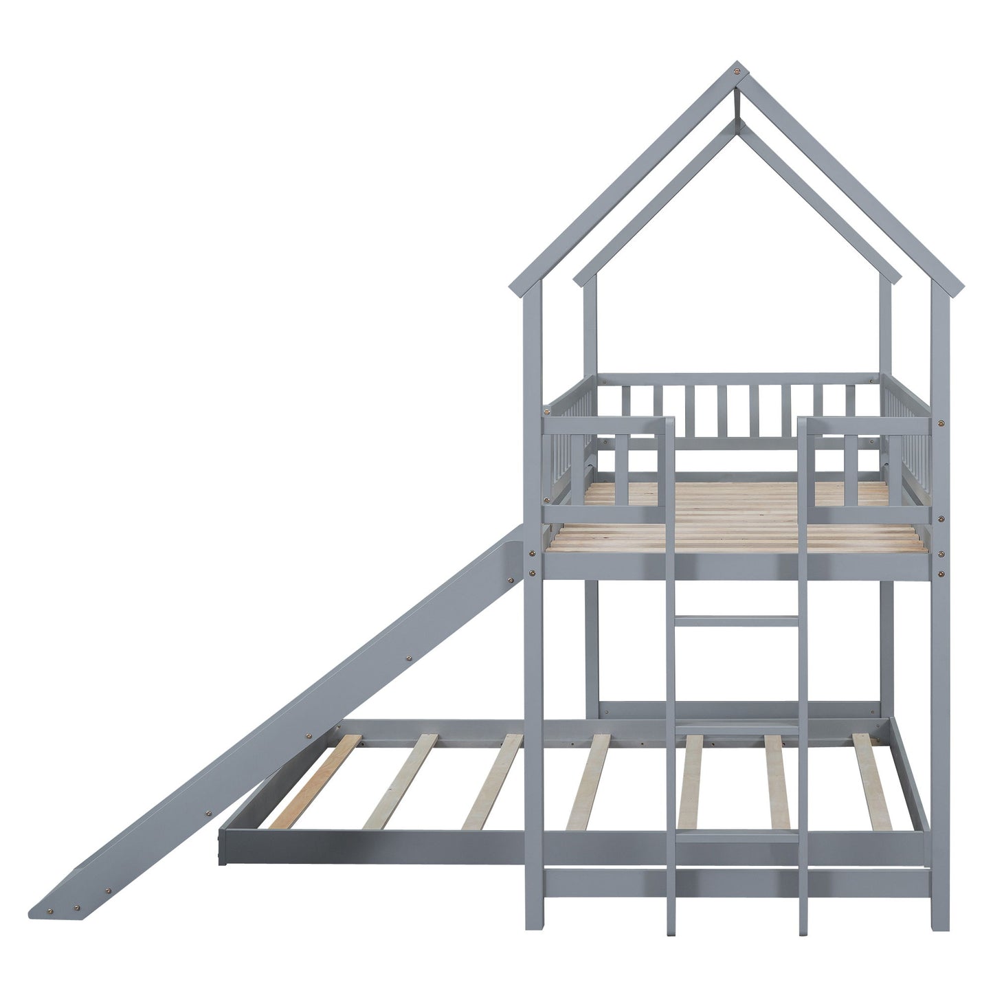 House Bunk Bed With Slide And Built In Ladder - The Sleep Loft - Online Mattress Showroom NYC