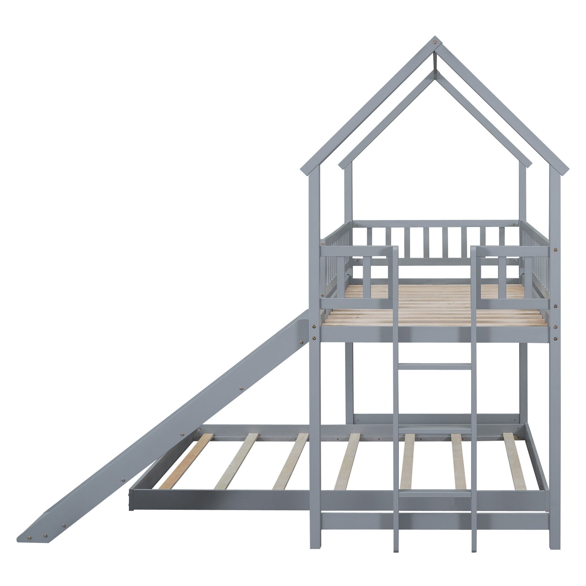 House Bunk Bed With Slide And Built In Ladder - The Sleep Loft - Online Mattress Showroom NYC