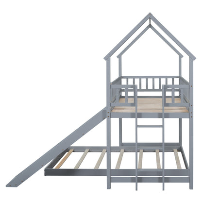 House Bunk Bed With Slide And Built In Ladder - The Sleep Loft - Online Mattress Showroom NYC