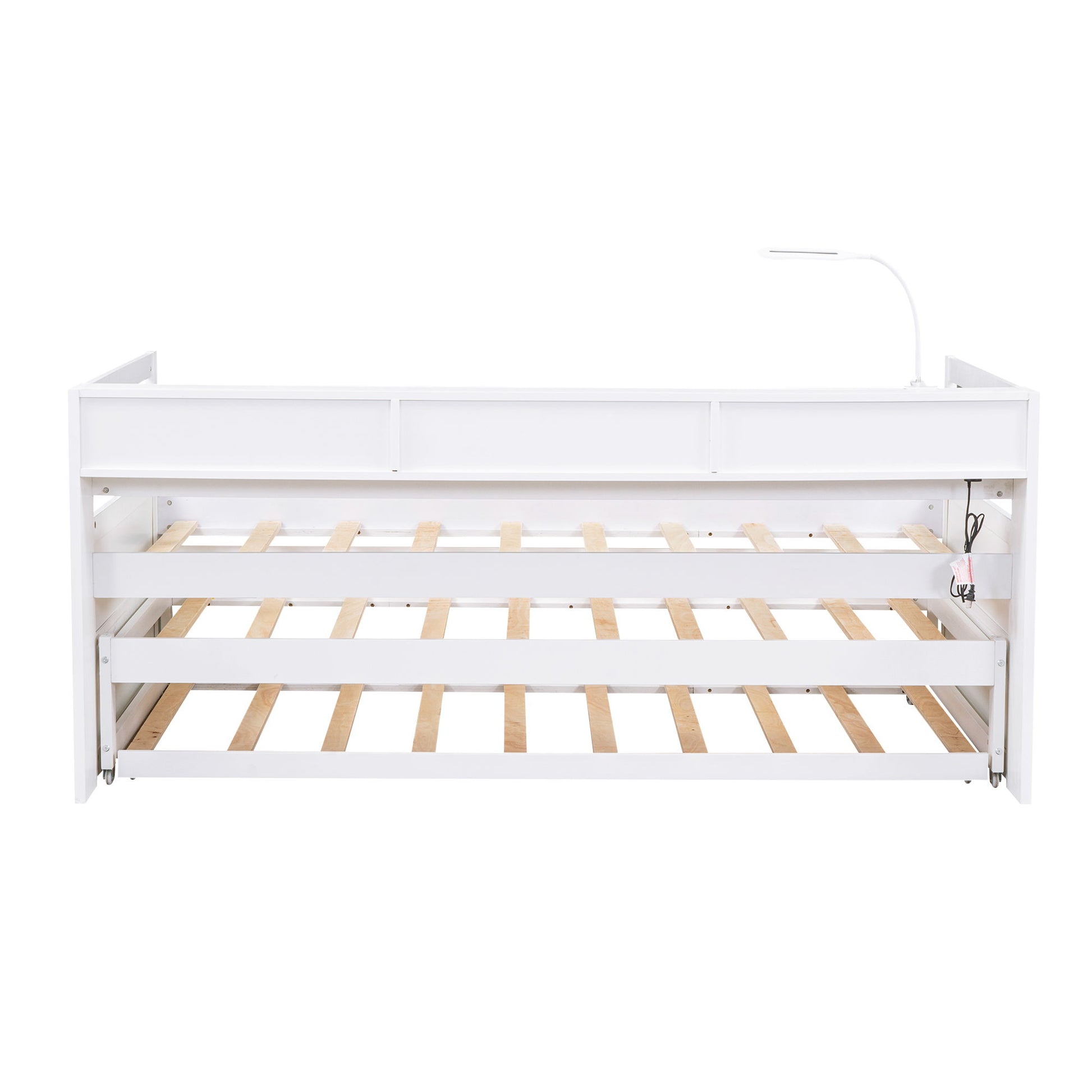 Daybed With 2 Trundles, 3 Storage Cubbies, Built In USB Charging Light - The Sleep Loft - Online Mattress Showroom NYC