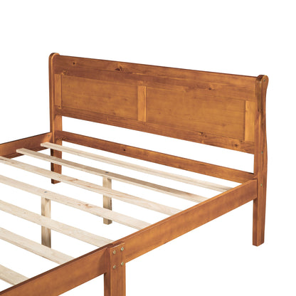 Platform Bed Frame Mattress Foundation Sleigh Bed With Headboard / Footboard / Wood Slat Suppor - The Sleep Loft - Online Mattress Showroom NYC
