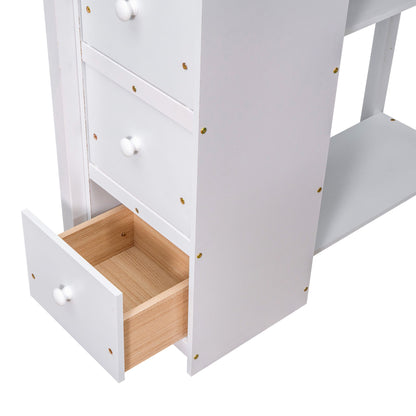 Loft Bed With Storage Drawers, Desk And Stairs With Shelves - The Sleep Loft - Online Mattress Showroom NYC