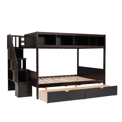 Bunk Bed With Shelfs, Storage Staircase And 2 Drawers - The Sleep Loft - Online Mattress Showroom NYC