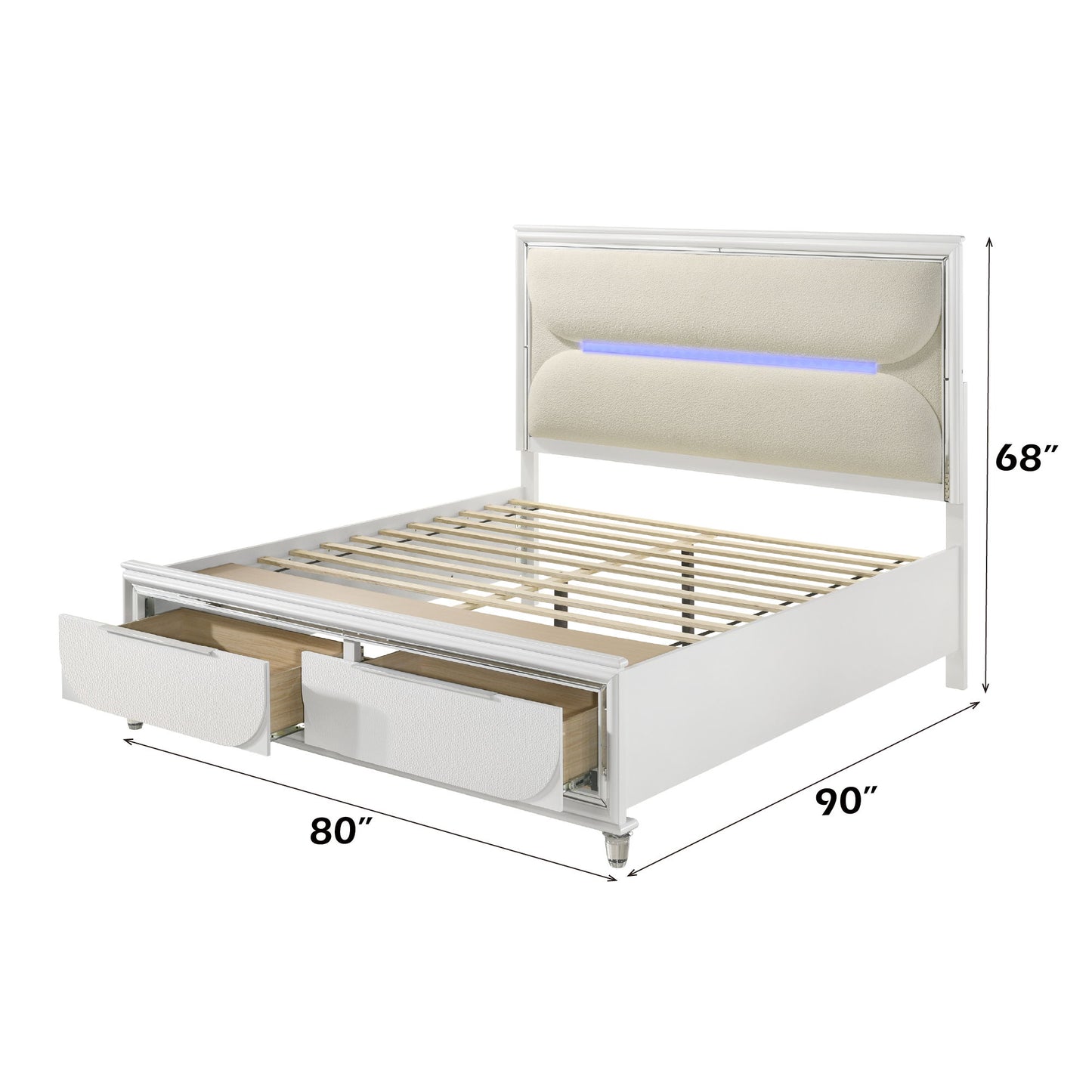 Tarian - Boucle With LED & Storage - The Sleep Loft - Online Mattress Showroom NYC