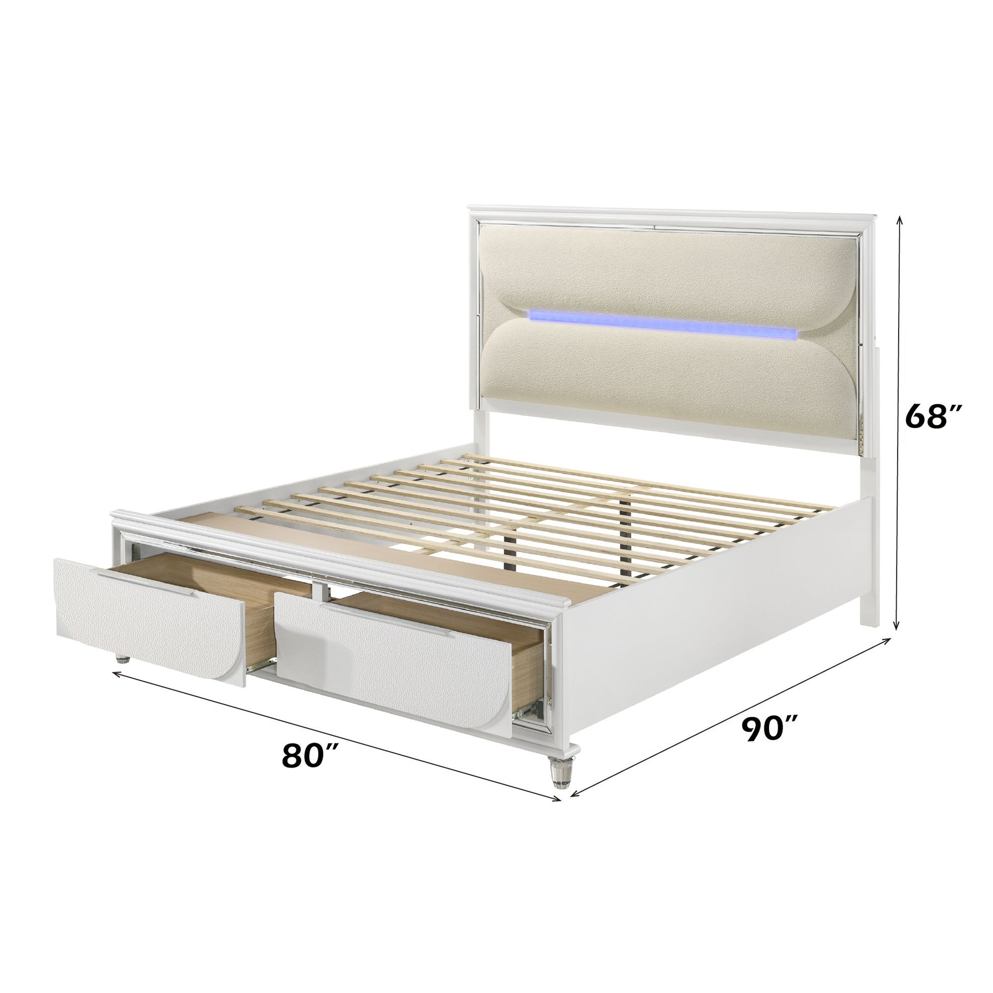 Tarian - Boucle With LED & Storage - The Sleep Loft - Online Mattress Showroom NYC