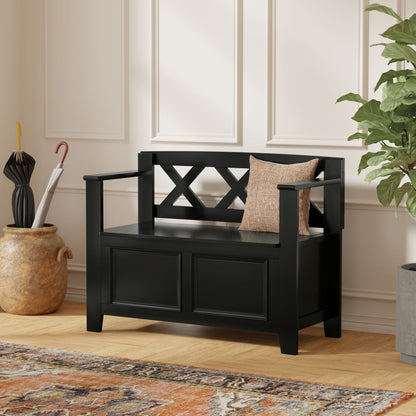 Amherst - Small Transitional Entryway Storage Bench - The Sleep Loft - Online Mattress Showroom NYC
