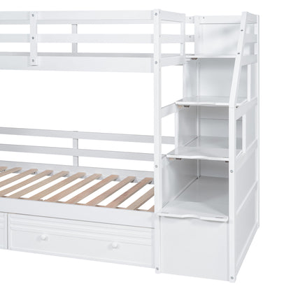 Bunk Bed With Storage Staircase, Slide, Desk, Drawers, And Shelves - The Sleep Loft - Online Mattress Showroom NYC