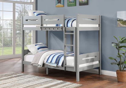Edah - Twin Twin Bunk Bed - Gray - The Sleep Loft - Online Mattress Showroom NYC