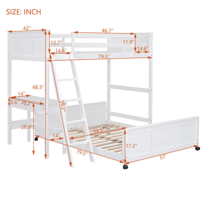 Full Over Full Bunk Bed With Desk - The Sleep Loft - Online Mattress Showroom NYC