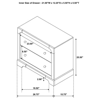Sundance - 2 Drawer Nightstand - Dark Brown - The Sleep Loft - Online Mattress Showroom NYC