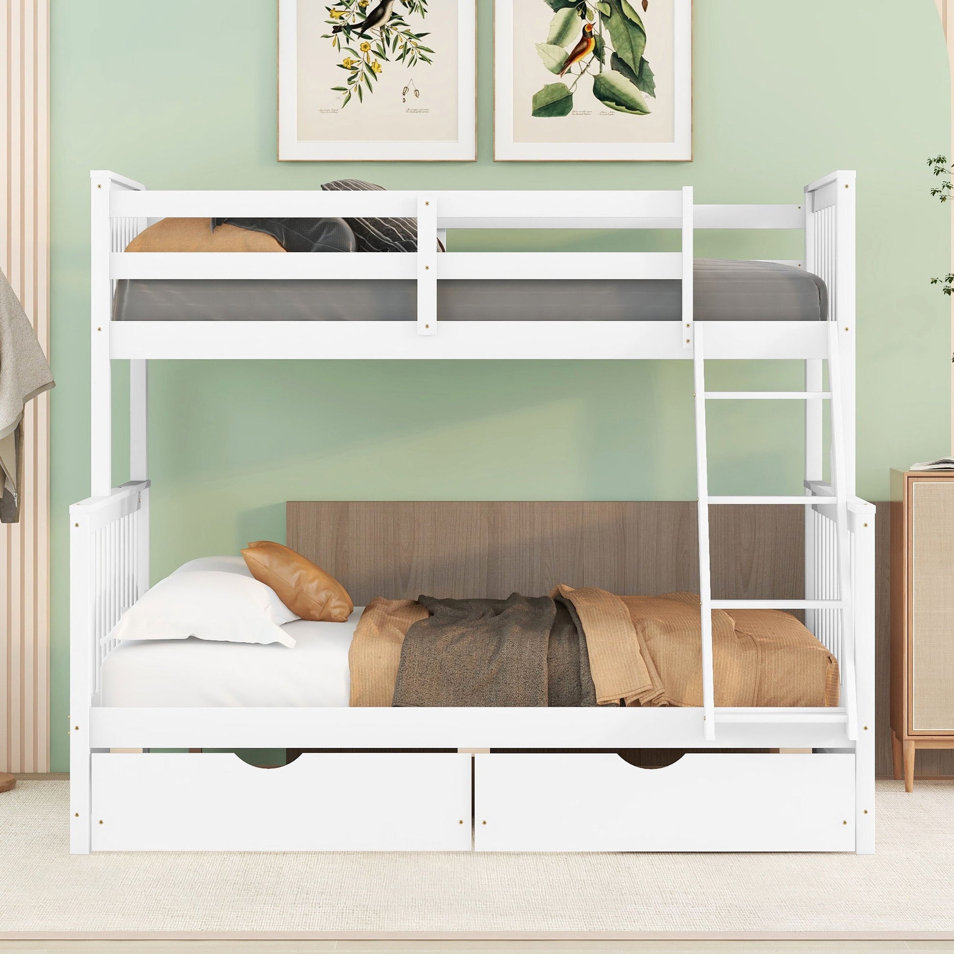 Bunk Bed With Ladders And 2 Storage Drawers - The Sleep Loft - Online Mattress Showroom NYC