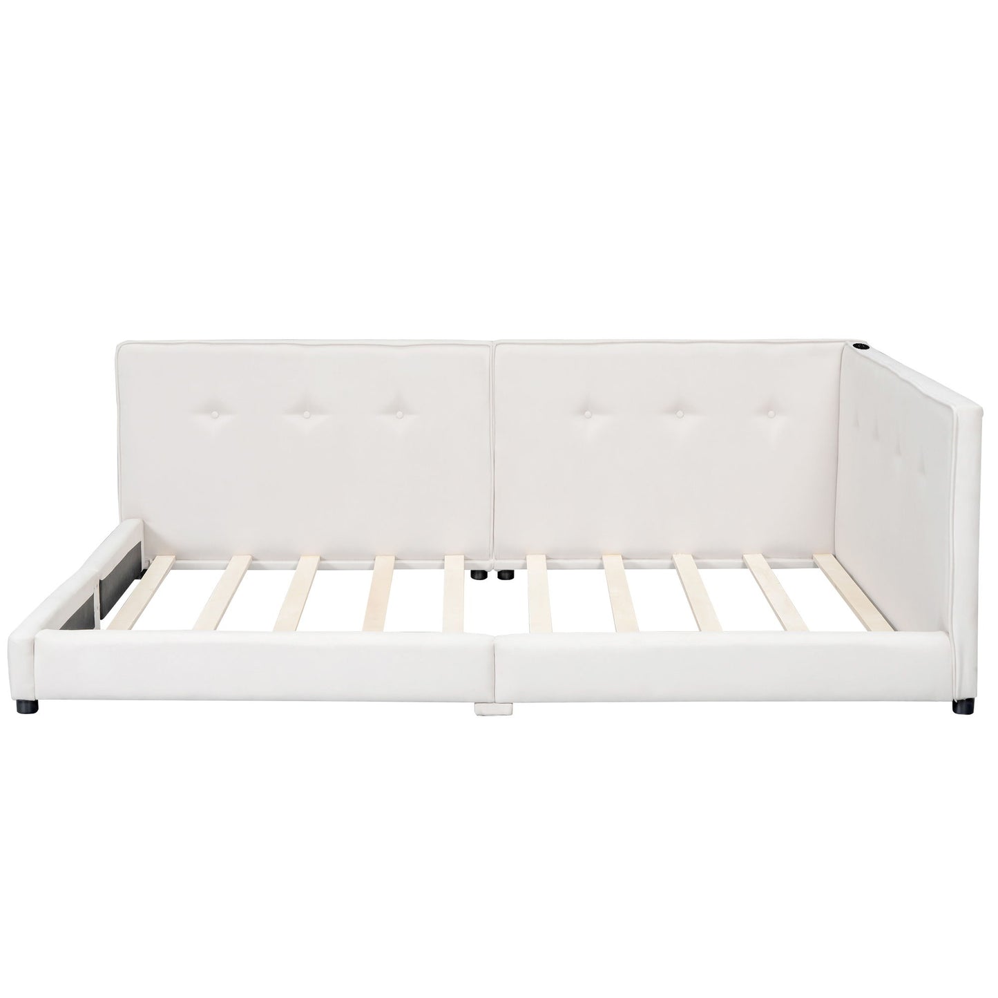 Modern Upholstered Platform Bed With USB Ports And LED Belt - The Sleep Loft - Online Mattress Showroom NYC