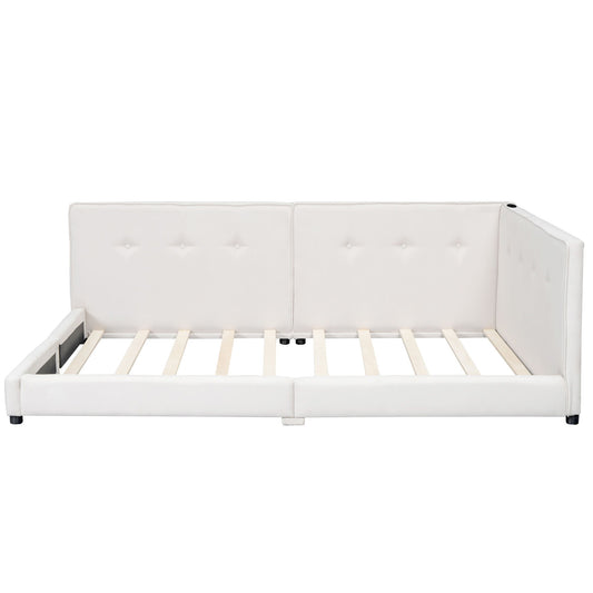 Modern Upholstered Platform Bed With USB Ports And LED Belt - The Sleep Loft - Online Mattress Showroom NYC