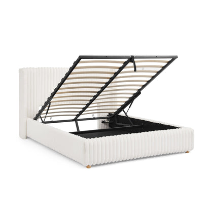 Functional Vertical Striped Bed With Gas Lift Storage - The Sleep Loft - Online Mattress Showroom NYC