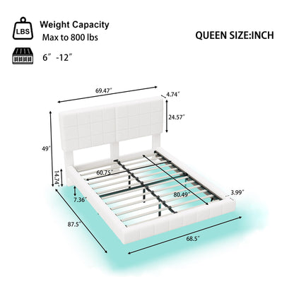Floating Bed With Light, Soft Touch Surface - The Sleep Loft - Online Mattress Showroom NYC