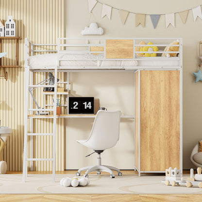 Loft Bed With L Shape Desk And Wardrobe - The Sleep Loft - Online Mattress Showroom NYC