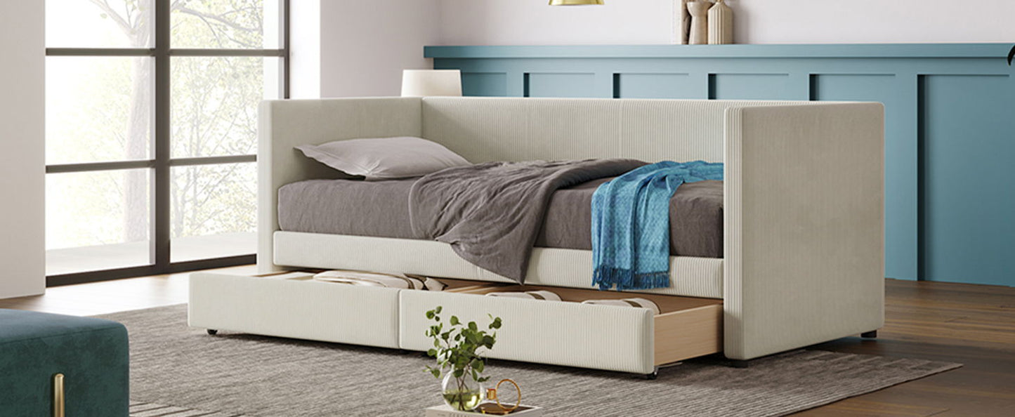 Daybed With Two Drawers And Wood Slat - The Sleep Loft - Online Mattress Showroom NYC