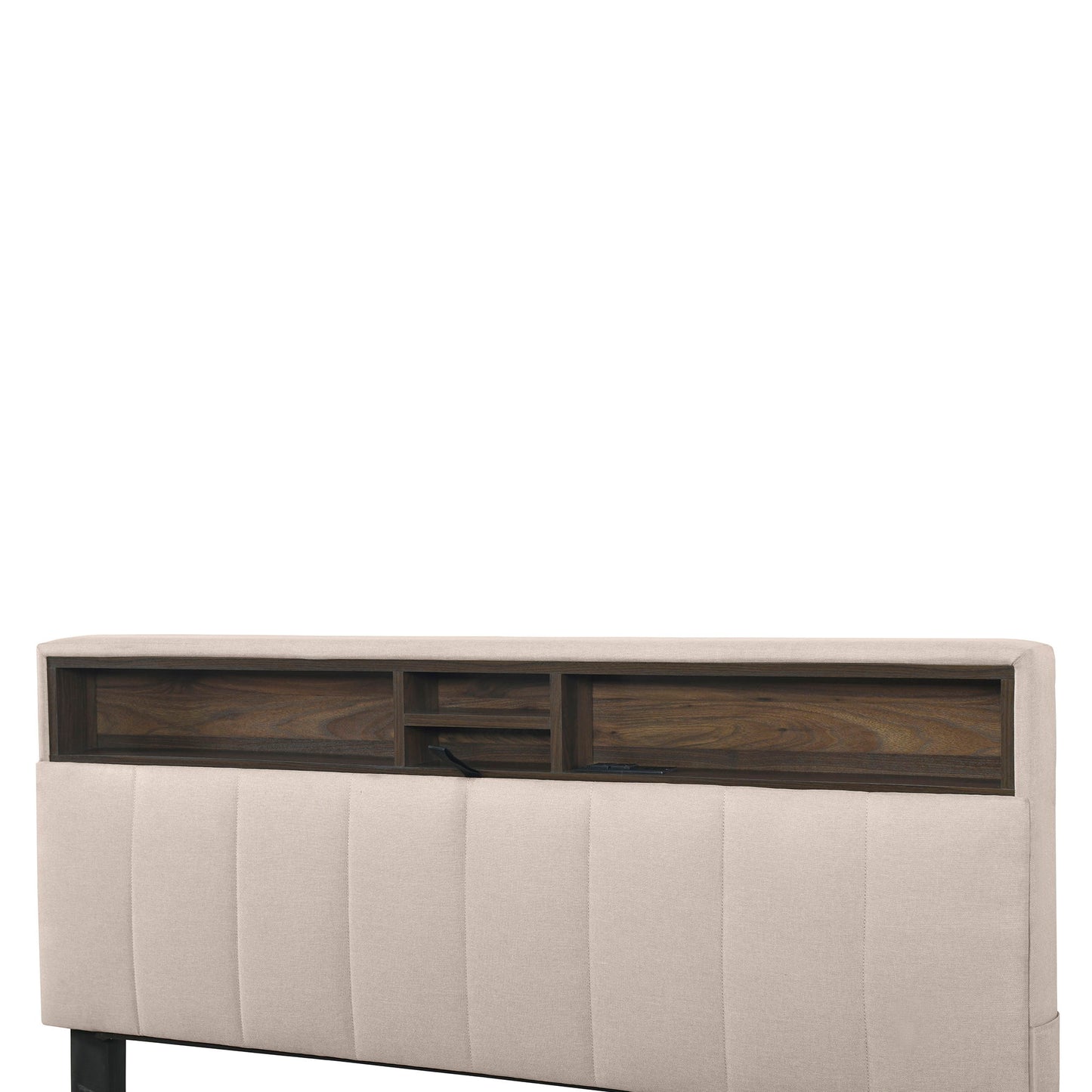 Upholstered Platform Bed With Storage Headboard, Trundle & 2 Drawers And A Set Of Sockets & USB Ports - The Sleep Loft - Online Mattress Showroom NYC