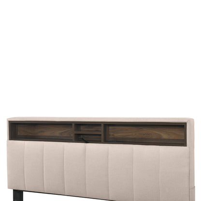 Upholstered Platform Bed With Storage Headboard, Trundle & 2 Drawers And A Set Of Sockets & USB Ports - The Sleep Loft - Online Mattress Showroom NYC