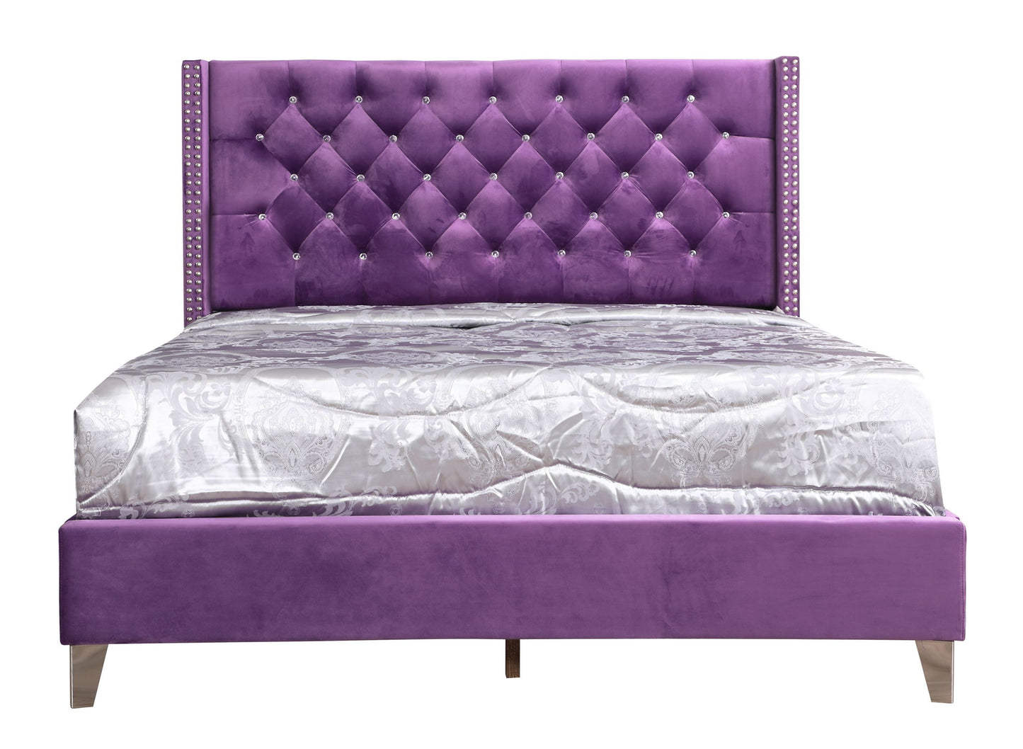Upholstered Nailhead Trim Chic Bed - The Sleep Loft - Online Mattress Showroom NYC