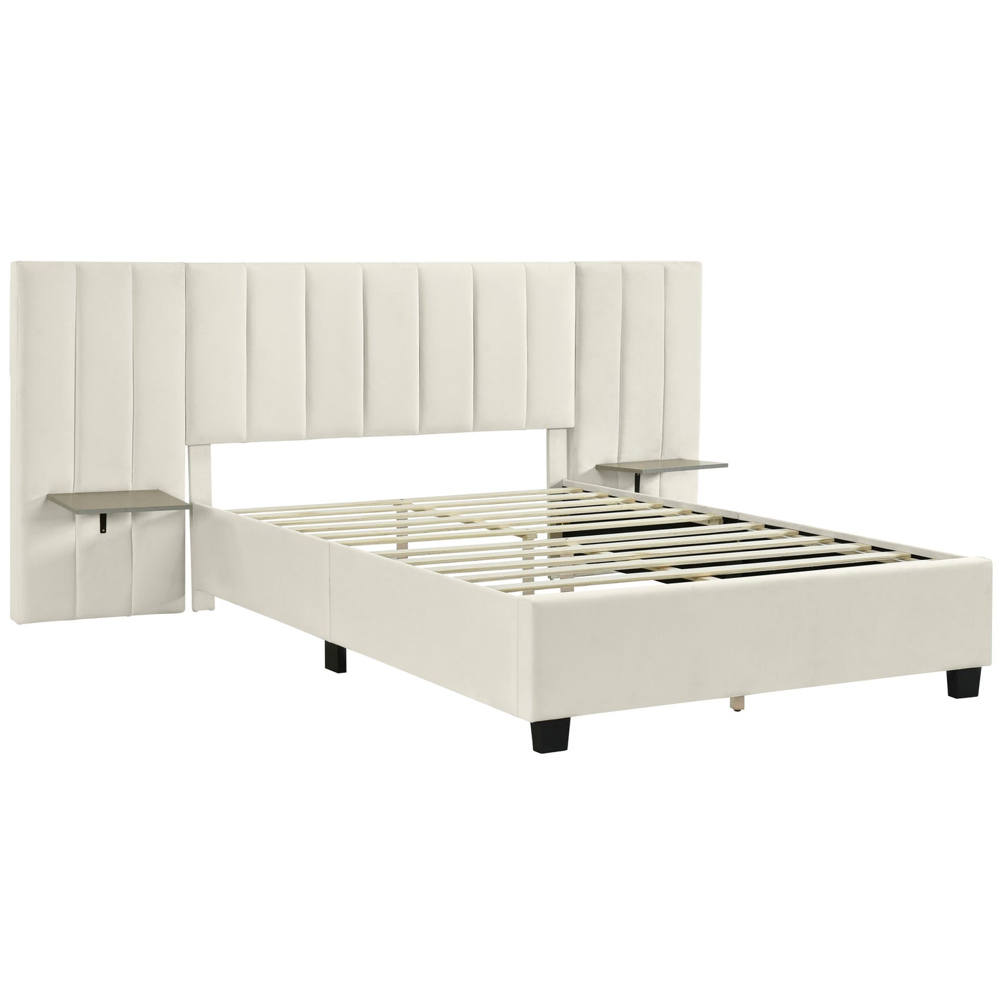 Upholstered Platform Bed With Big Headboard - The Sleep Loft - Online Mattress Showroom NYC