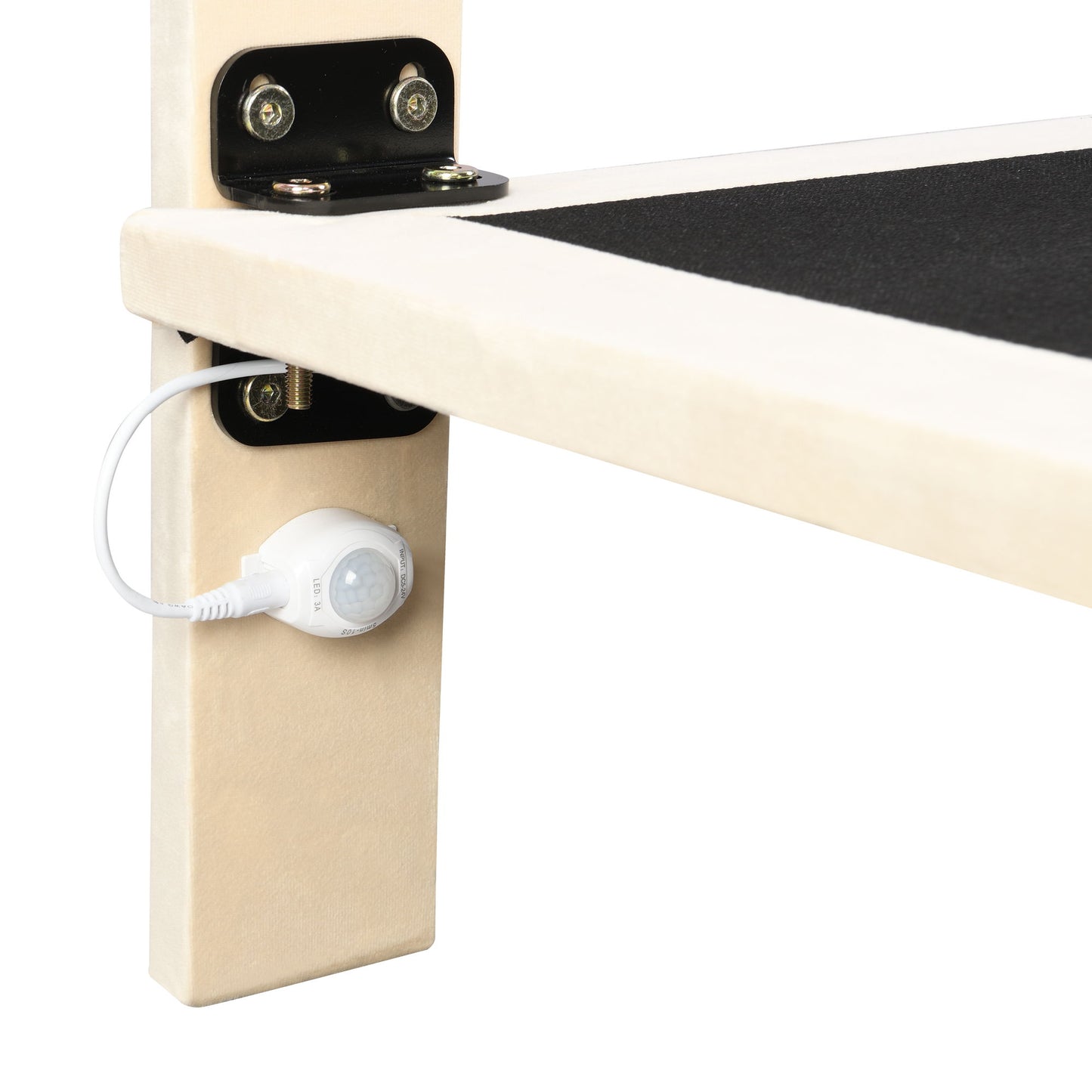 Upholstered Bed With Sensor Light And Headboard, Floating Velvet Platform Bed - The Sleep Loft - Online Mattress Showroom NYC