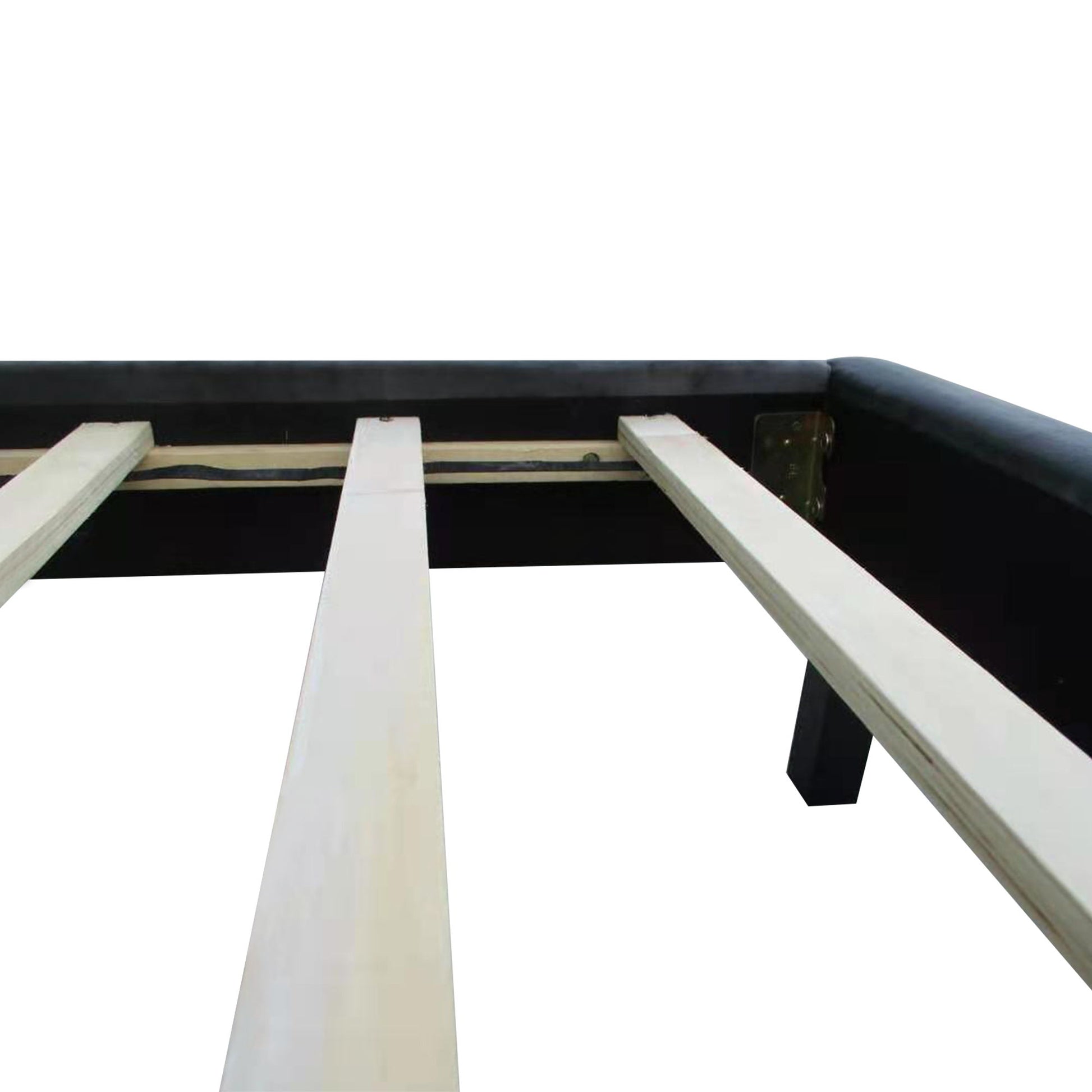 Velvet Button Tufted-Upholstered Bed With Wings Design Strong Wood Slat Support Queen Platform Bed - Gray - The Sleep Loft - Online Mattress Showroom NYC