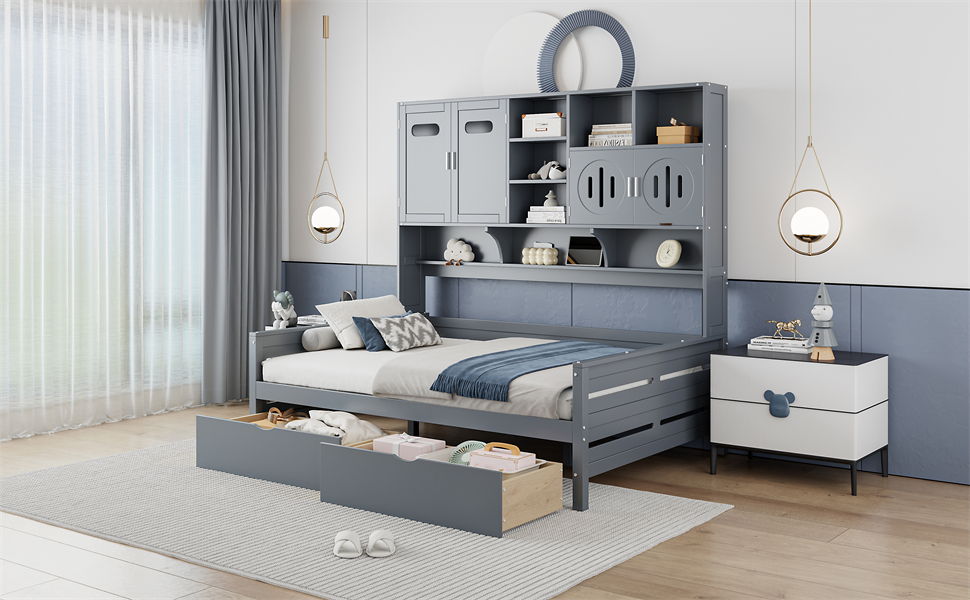 Daybed With All-In-One Cabinet And Shelf - The Sleep Loft - Online Mattress Showroom NYC