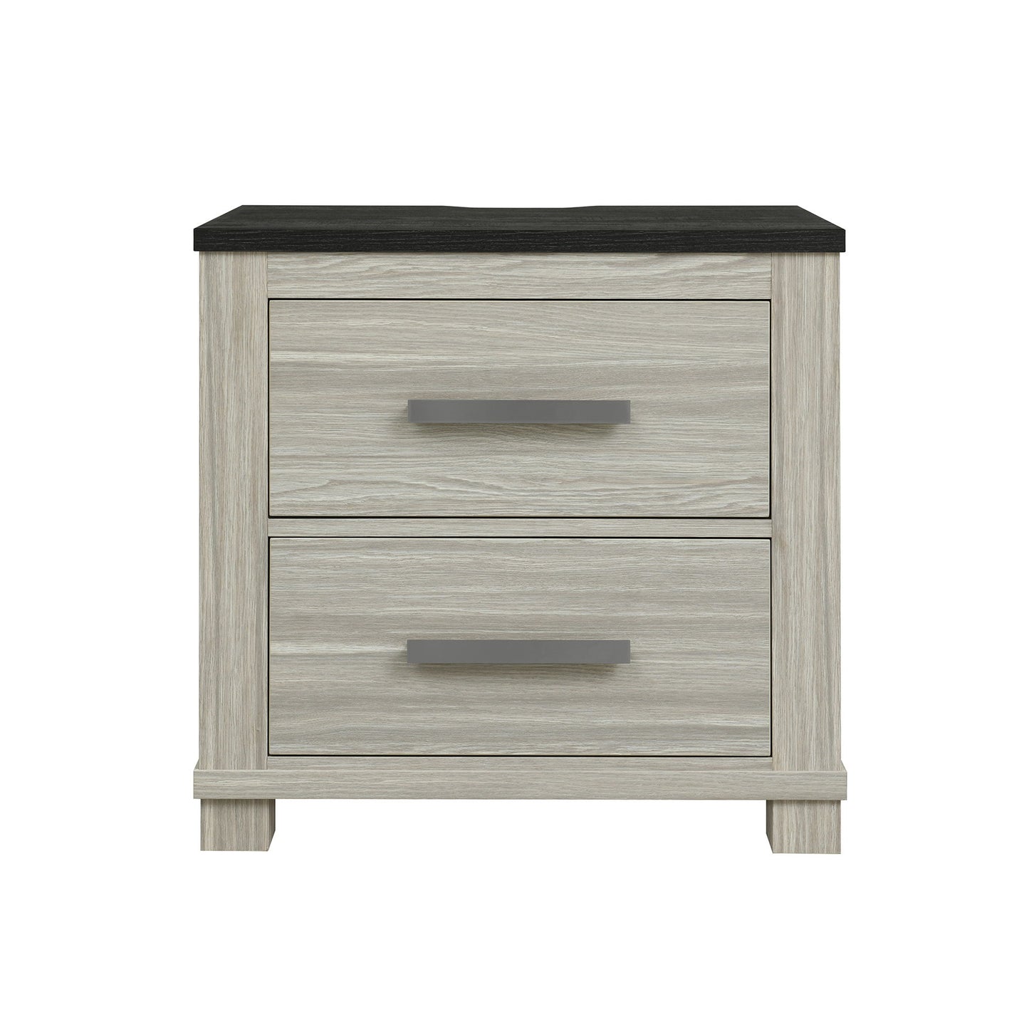 Augusta - Nightstand With Top, 2 Drawers, Block Feet - Beige Brown - The Sleep Loft - Online Mattress Showroom NYC