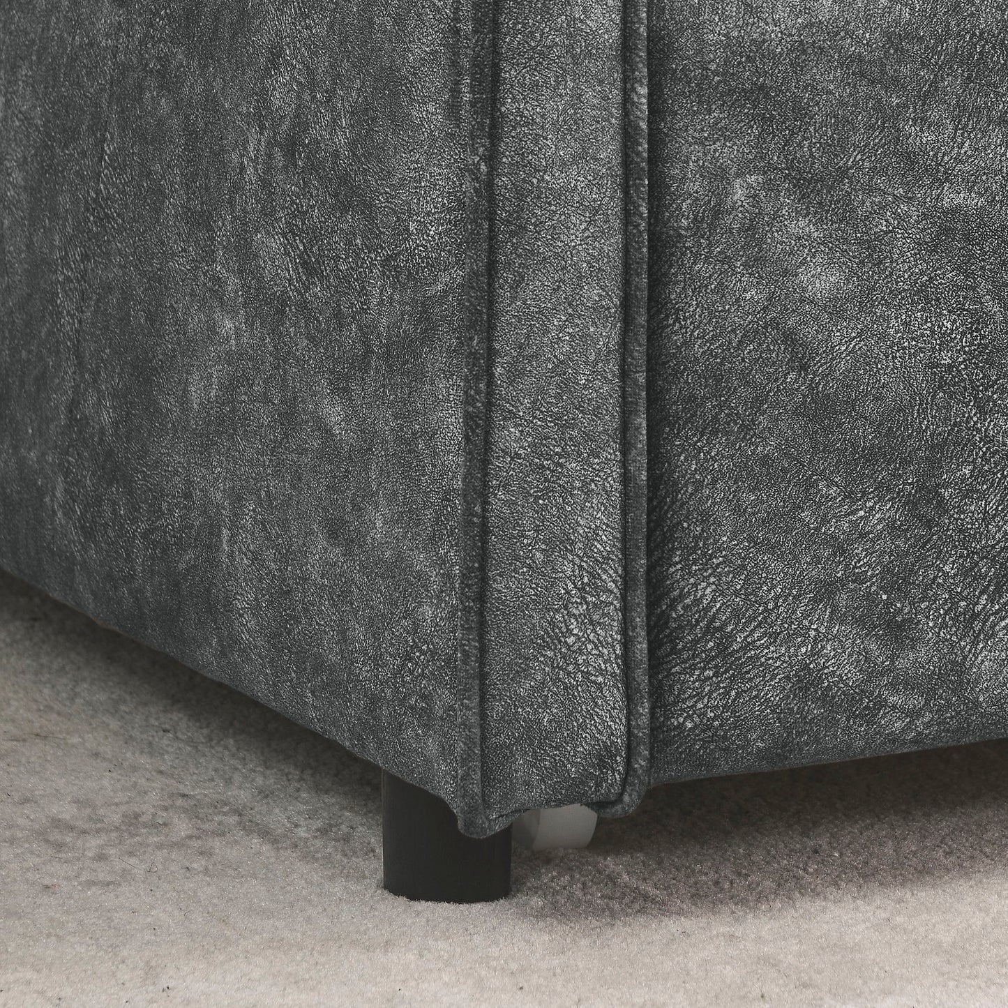 Twin Upholstered Daybed With Trundle, Waved Arms - Gray - The Sleep Loft - Online Mattress Showroom NYC