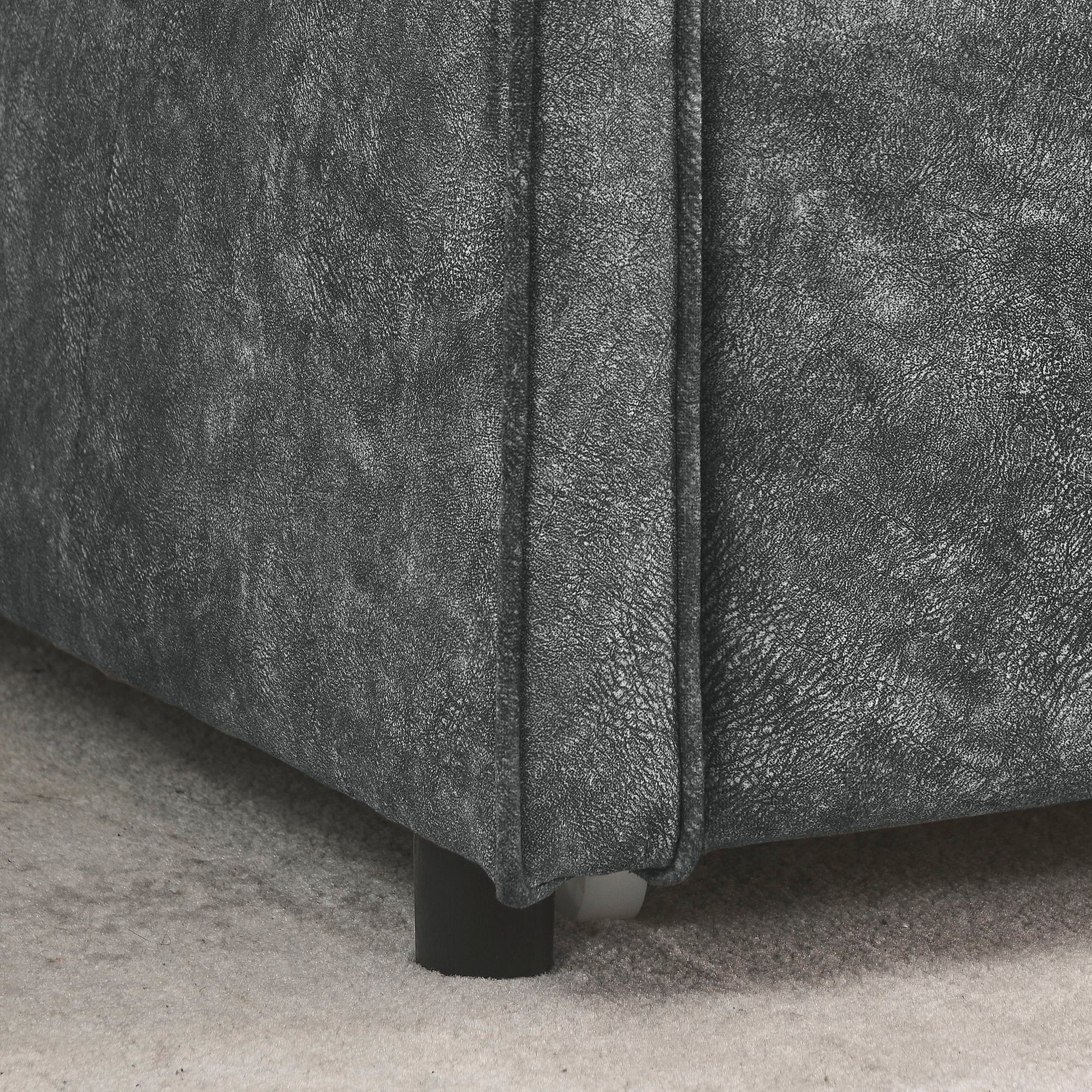 Twin Upholstered Daybed With Trundle, Waved Arms - Gray - The Sleep Loft - Online Mattress Showroom NYC