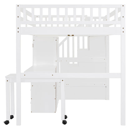 Loft Bed With Stairs, Bookshelf, Drawers, Desk & Wardrobe, Space Saving Multifunctional Furniture - The Sleep Loft - Online Mattress Showroom NYC