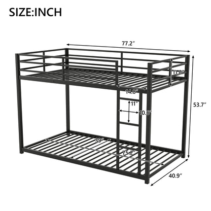 Metal Bunk Bed, Low Bunk Bed With Ladder - The Sleep Loft - Online Mattress Showroom NYC