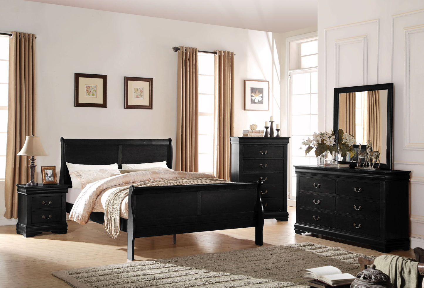 Louis Philippe - Sleigh Style Bed - The Sleep Loft - Online Mattress Showroom NYC