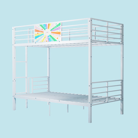 Bunk Bed, Convertible To 2 Separate Twin Size Beds & Full Length Guardrail & Ladder, No Box Spring Needed - White - The Sleep Loft - Online Mattress Showroom NYC