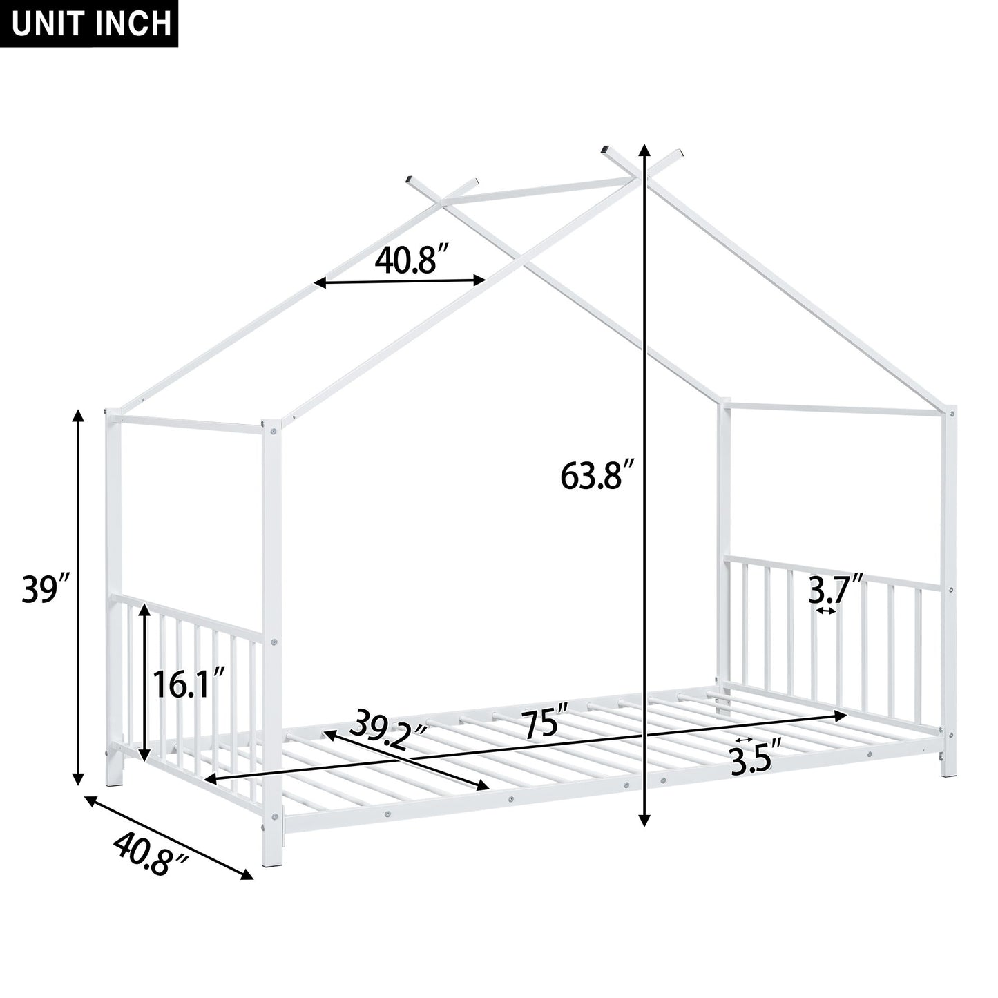 Metal House Platform Bed With Modern Design And Durable Frame - The Sleep Loft - Online Mattress Showroom NYC