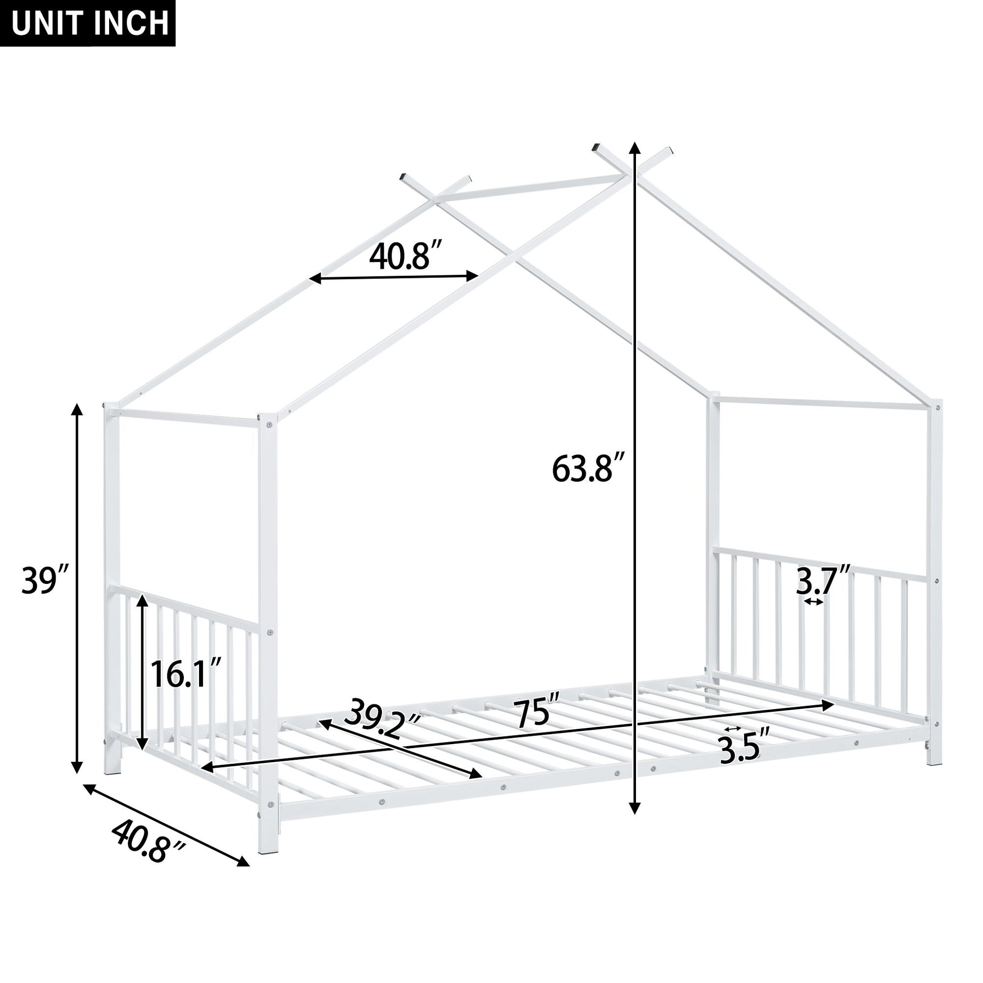 Metal House Platform Bed With Modern Design And Durable Frame - The Sleep Loft - Online Mattress Showroom NYC