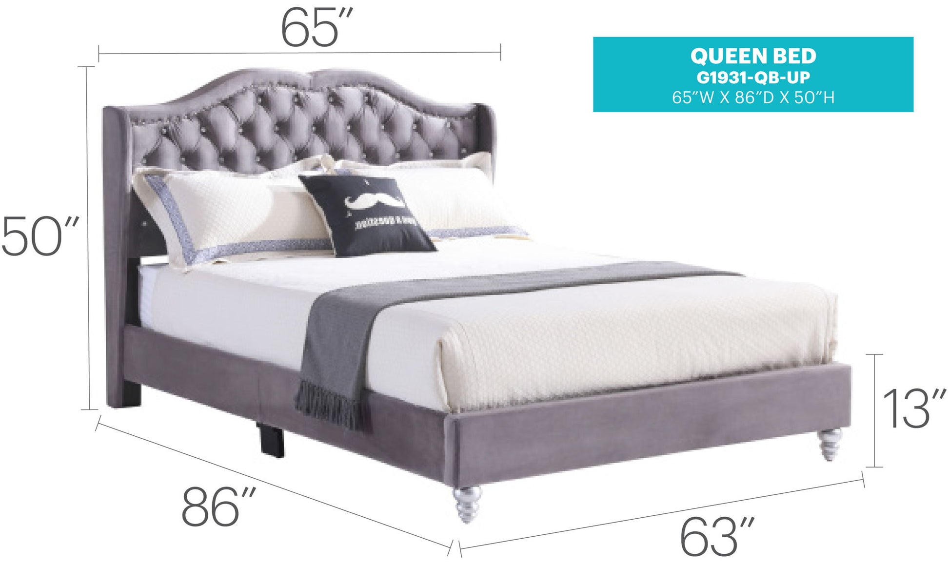 Upholstered Velvet Bed Transitional - The Sleep Loft - Online Mattress Showroom NYC